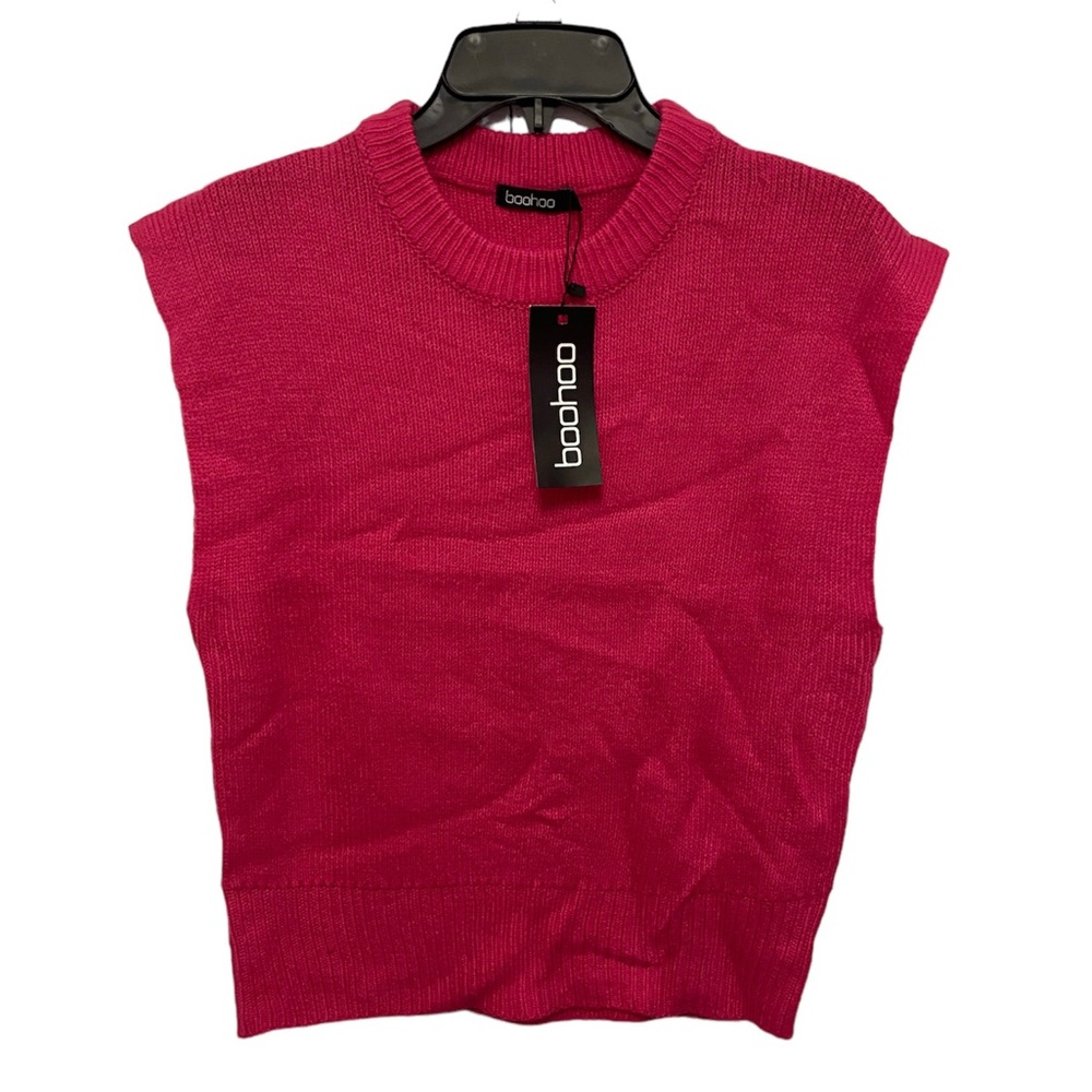Boohoo Boxy Knit Tank Sweater Top